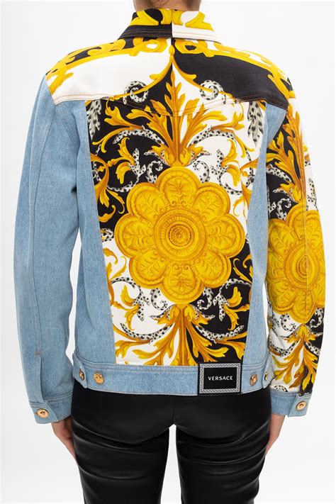 versace embroidered jackets|Versace denim jacket women's.